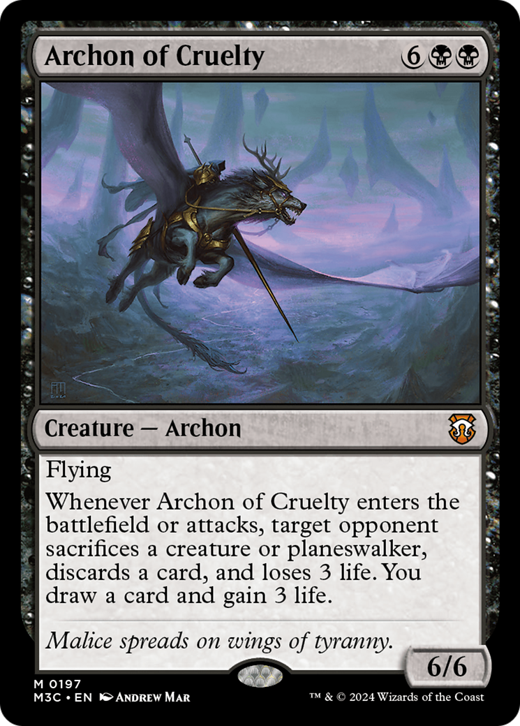 Archon of Cruelty (M3C-197) - Modern Horizons 3 Commander [Mythic]