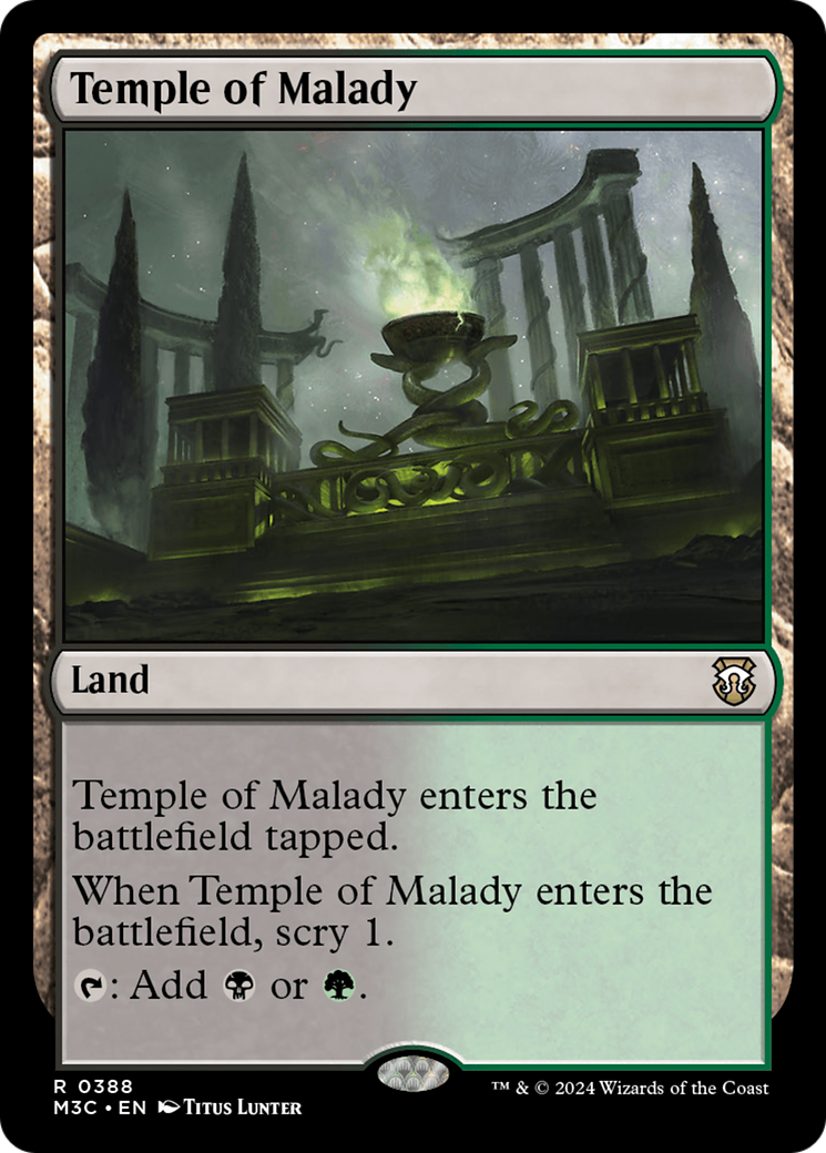 Temple of Malady (M3C-388) - Modern Horizons 3 Commander Foil [Rare]