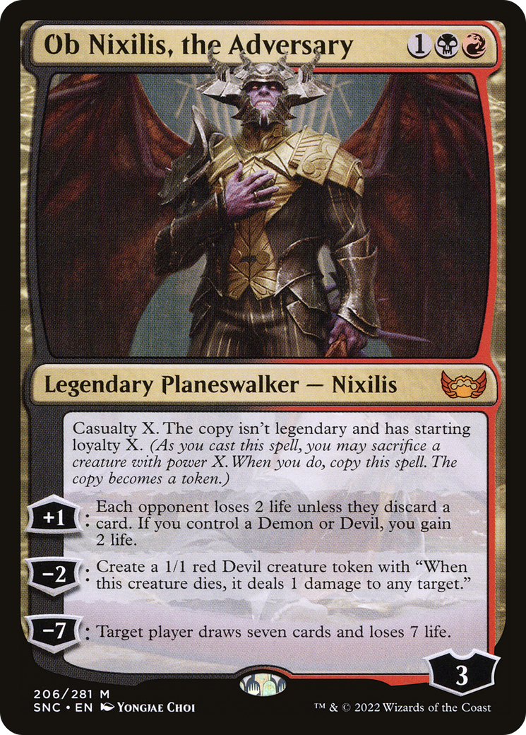 Ob Nixilis, the Adversary (SNC-206) - Streets of New Capenna Foil [Mythic]