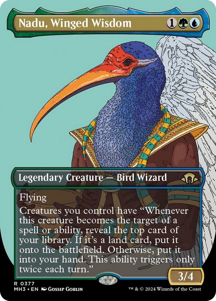 Nadu, Winged Wisdom (MH3-377) - Modern Horizons 3 (Borderless) [Rare]