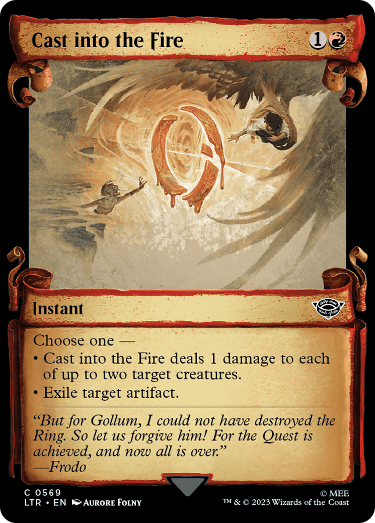 Cast into the Fire (LTR-569) - The Lord of the Rings: Tales of Middle-earth: (Showcase) Scroll Foil [Common]