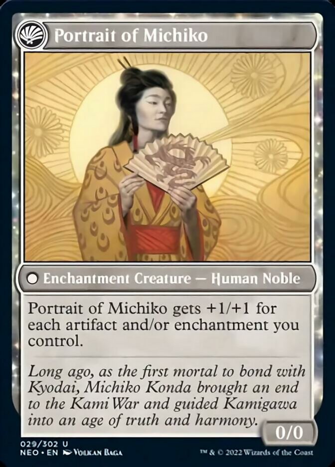 Michiko's Reign of Truth // Portrait of Michiko (NEO-029) - Kamigawa: Neon Dynasty: (fandfc) [Uncommon]