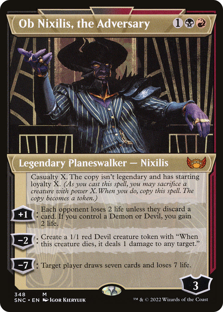 Ob Nixilis, the Adversary (SNC-348) - Streets of New Capenna: (Showcase) Foil [Mythic]