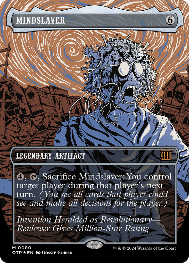 Mindslaver (OTP-080) - Breaking News (Borderless) Foil [Mythic]