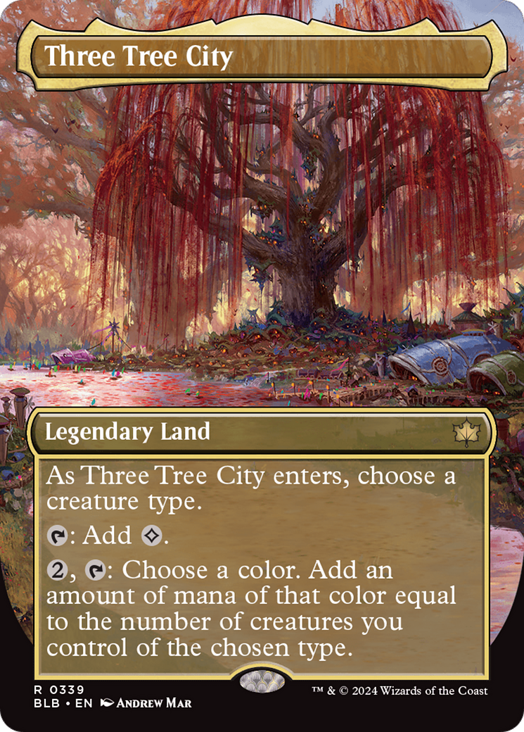 Three Tree City (BLB-339) - Bloomburrow (Borderless) Foil [Rare]