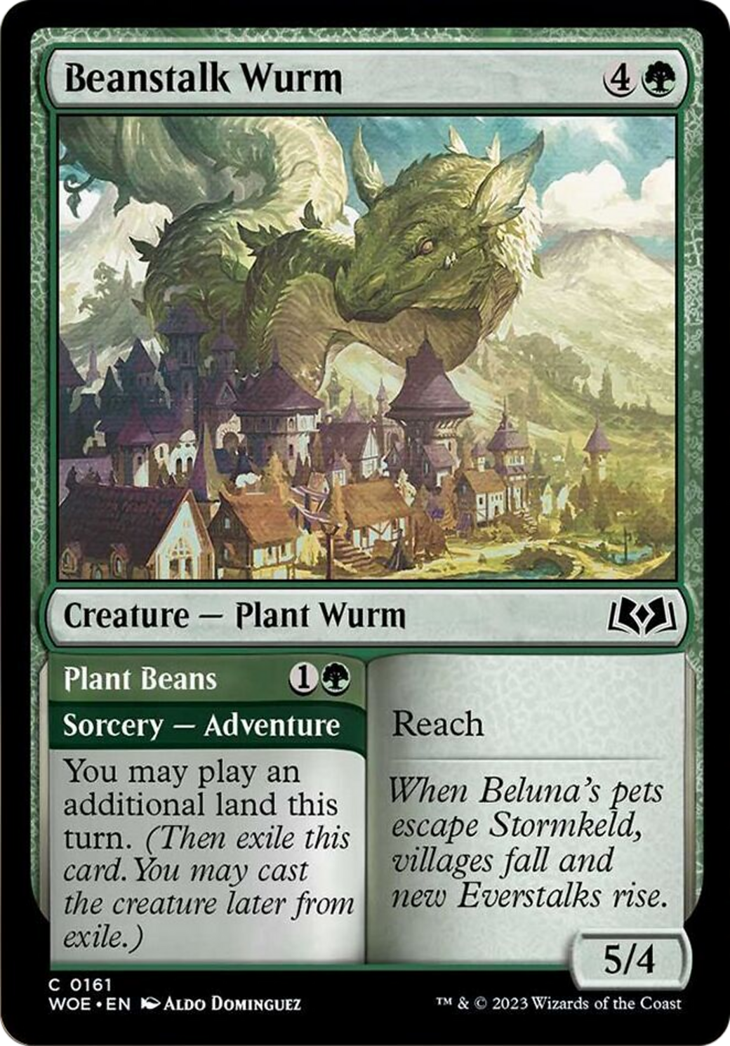 Beanstalk Wurm // Plant Beans (WOE-161) - Wilds of Eldraine [Common]