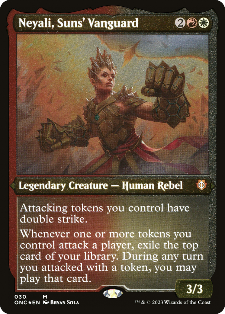 Neyali, Suns' Vanguard (ONC-030) - Phyrexia: All Will Be One Commander Etched Foil [Mythic]