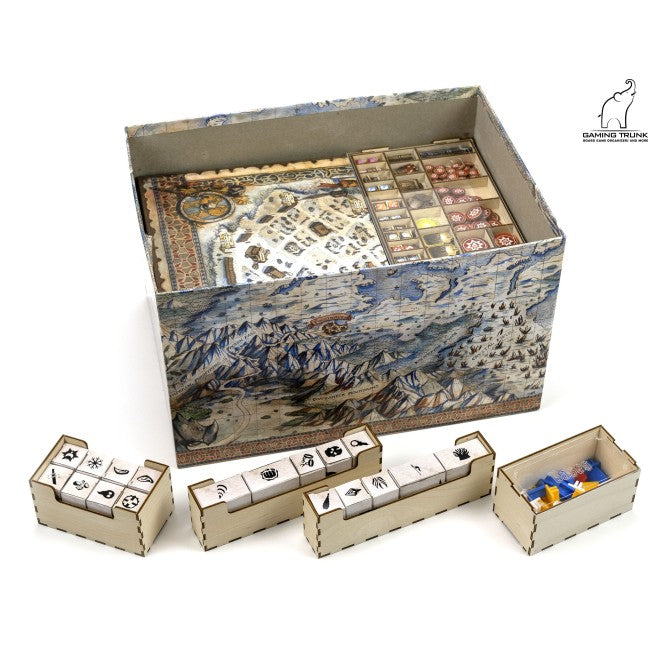 Gaming Trunk - Frost Tavern Organizer w/o Map Tiles Tray for Frosthaven (Natural)