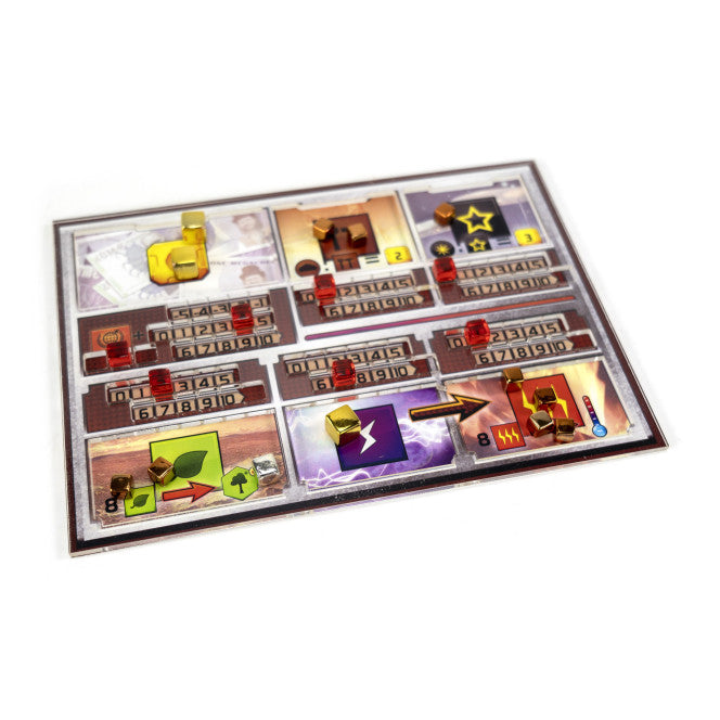 Gaming Trunk - Acrylic overlay without backboard for Terraforming Mars player mats. Design 1