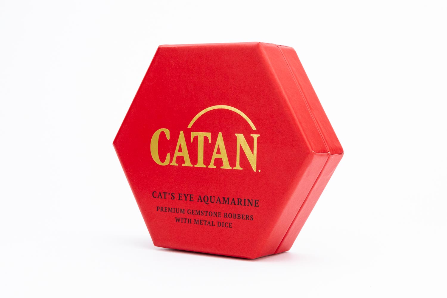 CATAN® Premium Robber & Metal Dice Set- Cat’s Eye Aquamarine