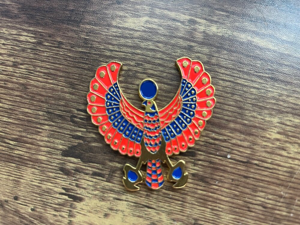 Tutankhamun Falcon Pectoral Enamel Coin