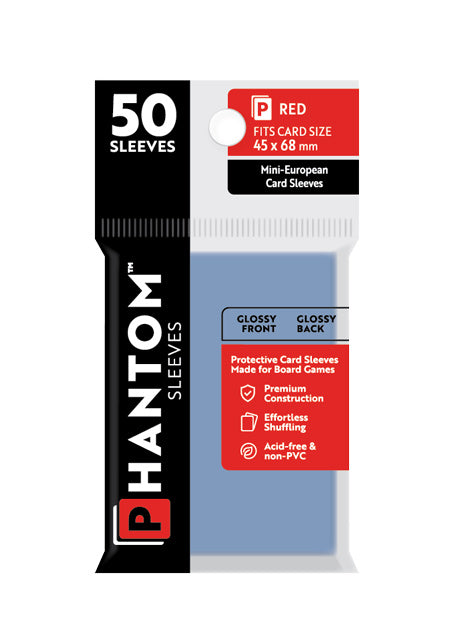 Phantom Card Sleeves - Red Mini-European Size (45mm x 68mm) - Gloss (50ct)