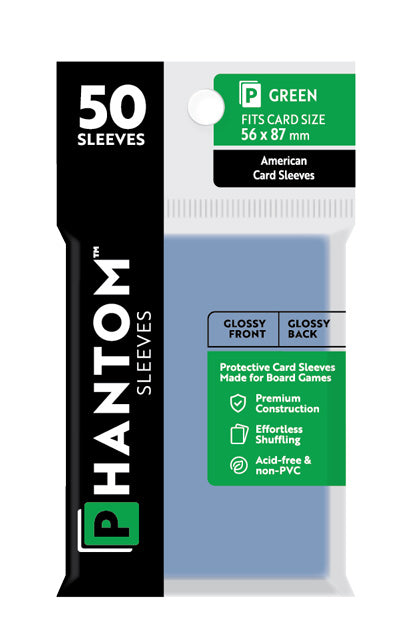 Phantom Card Sleeves - Green American Size (56mm x 87mm) - Gloss (50ct)