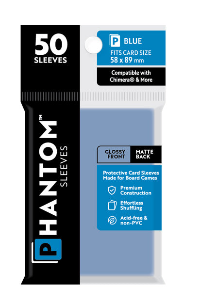 Phantom Card Sleeves - Blue Chimera Size (58mm x 89mm) - Gloss/Matte (50ct)