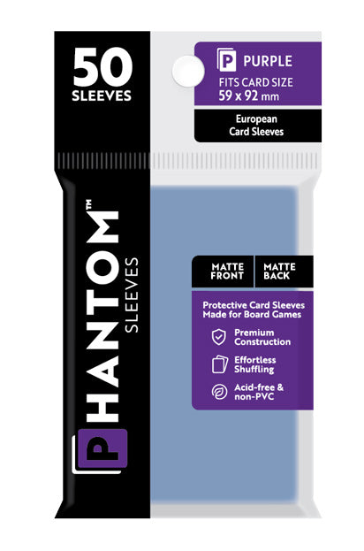 Phantom Card Sleeves - Purple European Size (59mm x 92mm) - Matte/Matte (50ct)