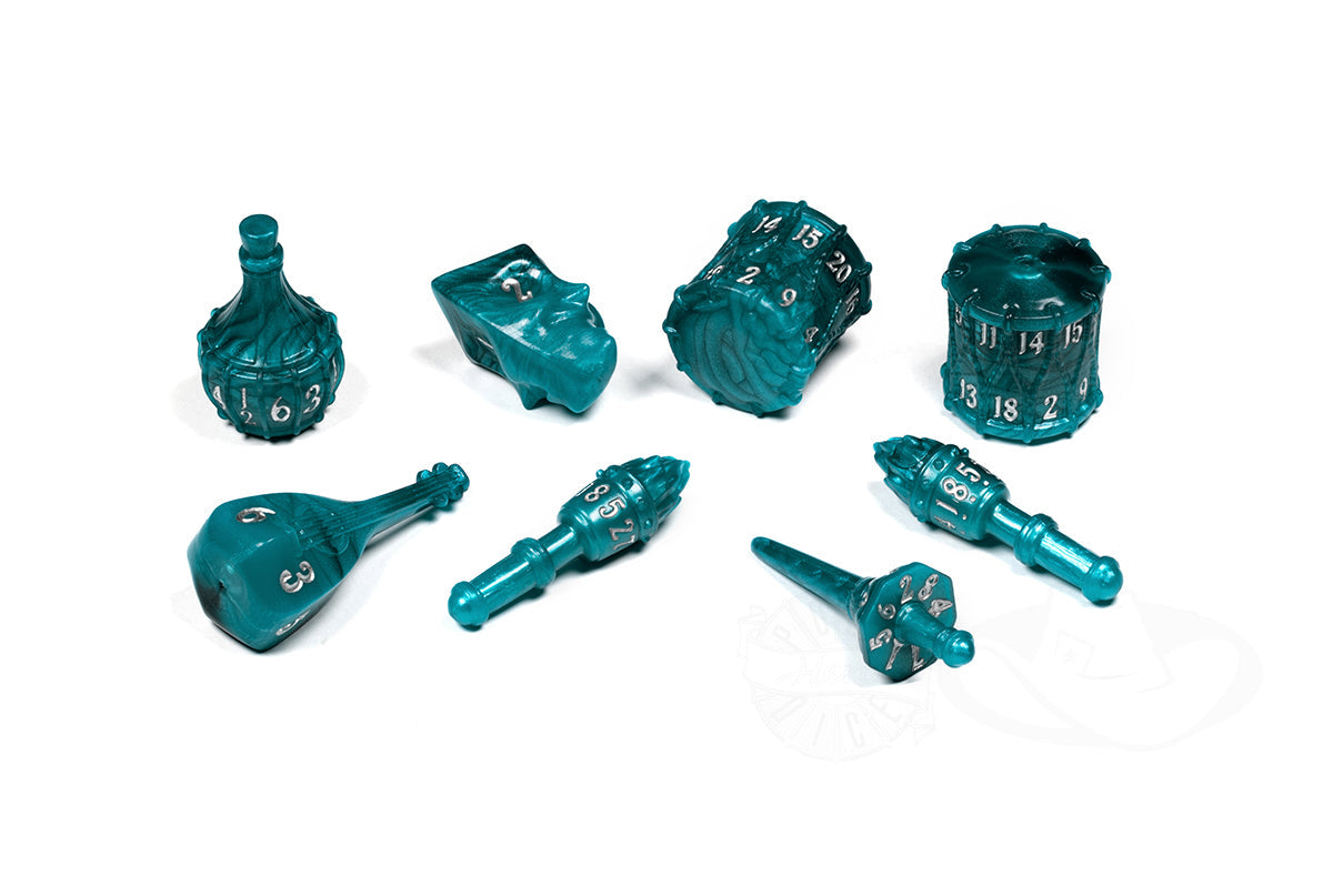 PolyHero Bard 8 Dice Set - Telltale Teal