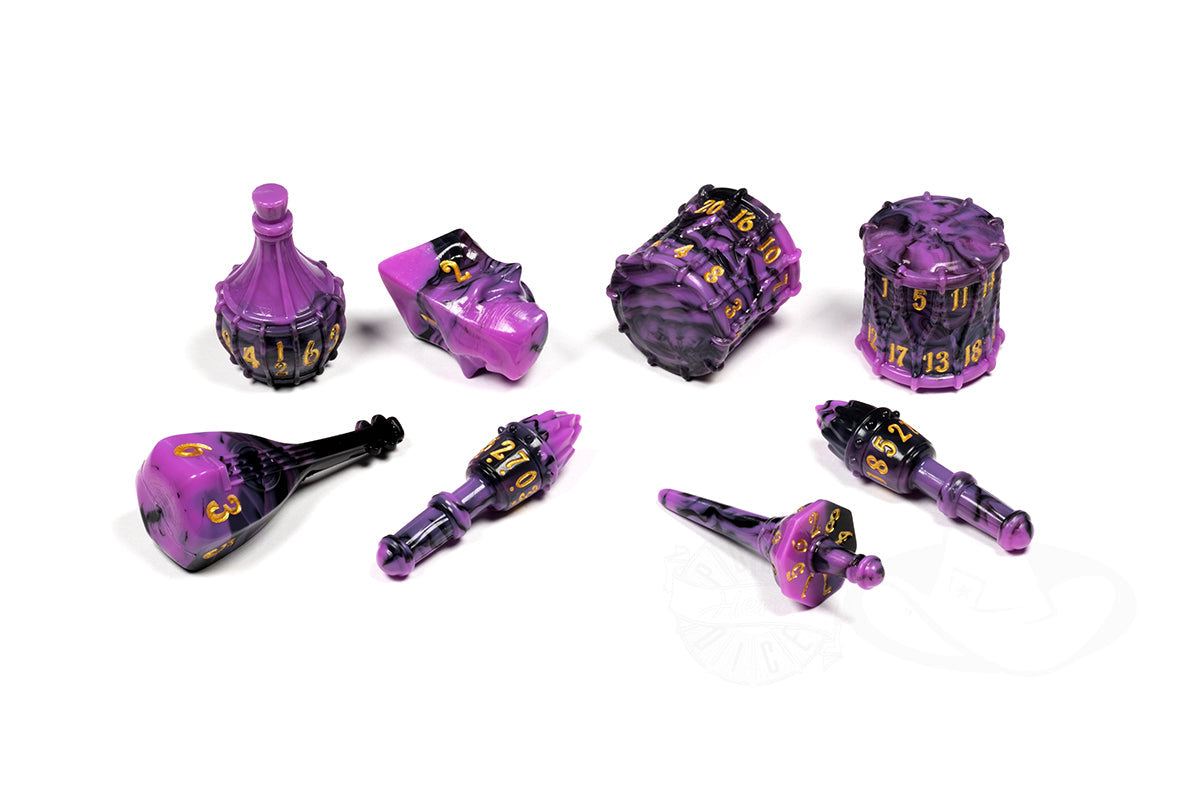 PolyHero Bard 8 Dice Set - Violet Lullaby