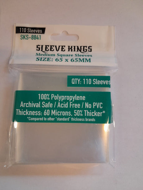 Sleeve Kings - Medium Square Sleeves (65 X 65 MM) 110 Pack