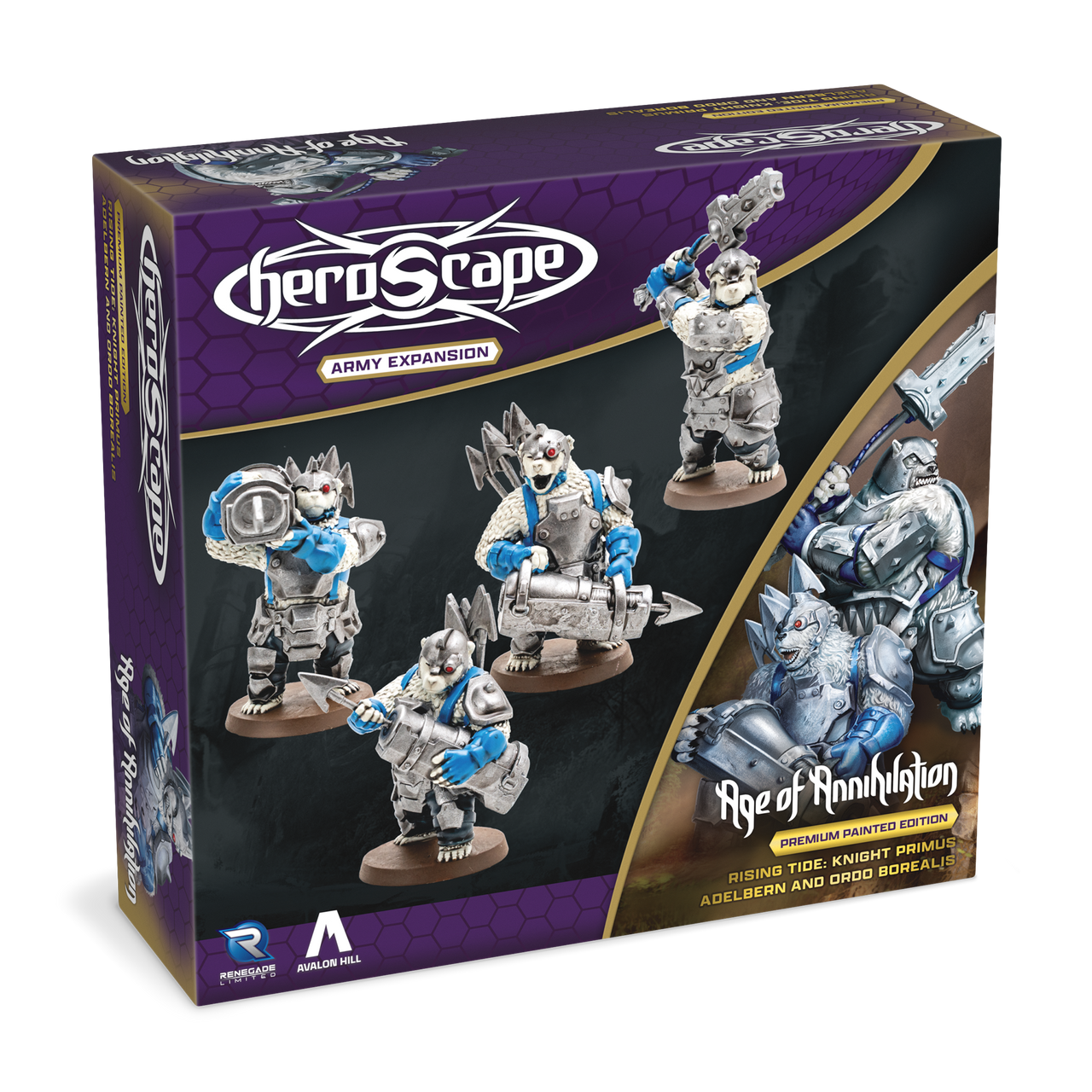 Heroscape: Rising Tide – Knight Primus Adelbern and Ordo Borealis Army Expansion (Premium Painted Edition) *PRE-ORDER*