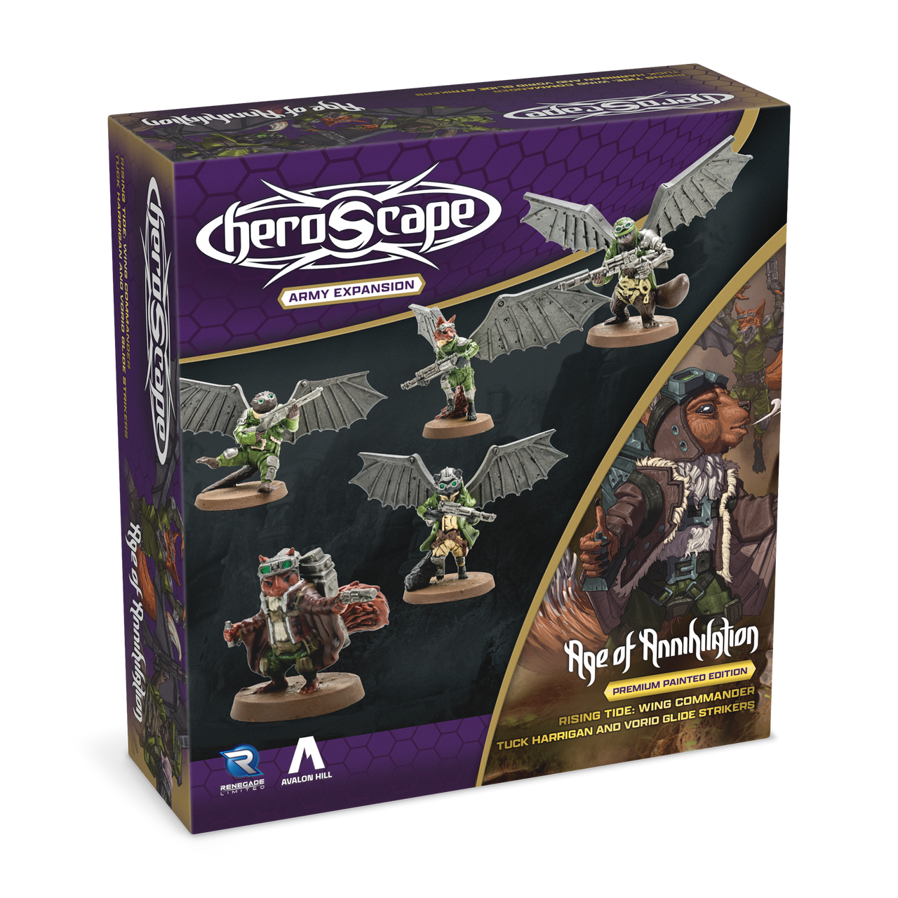 Heroscape: Rising Tide – Vorid Glide Strikers and Wing Commander Tuck Harrigan (Premium Painted Edition) *PRE-ORDER*