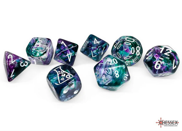 Chessex - Lab Dice 7 Piece - Flourite/White (With Bonus Die)