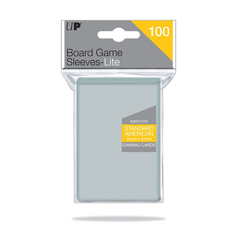 Ultra Pro - Standard American Size Lite Board Game Sleeves (100ct) for 56mm X 87mm Cards: Clear