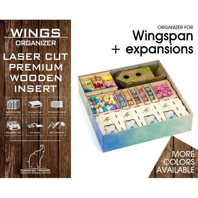 Gaming Trunk - Wings Organizer Revision 2 Compatible with Wingspan and Expansions