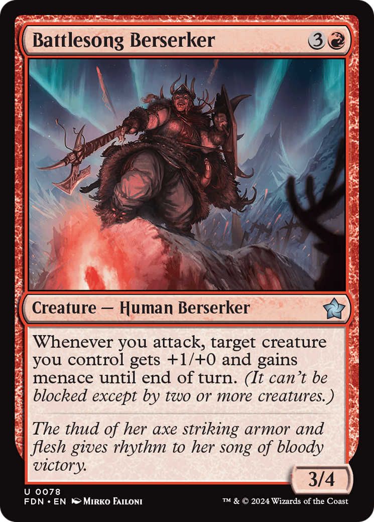 Battlesong Berserker (FDN-078) - Foundations Foil [Uncommon]