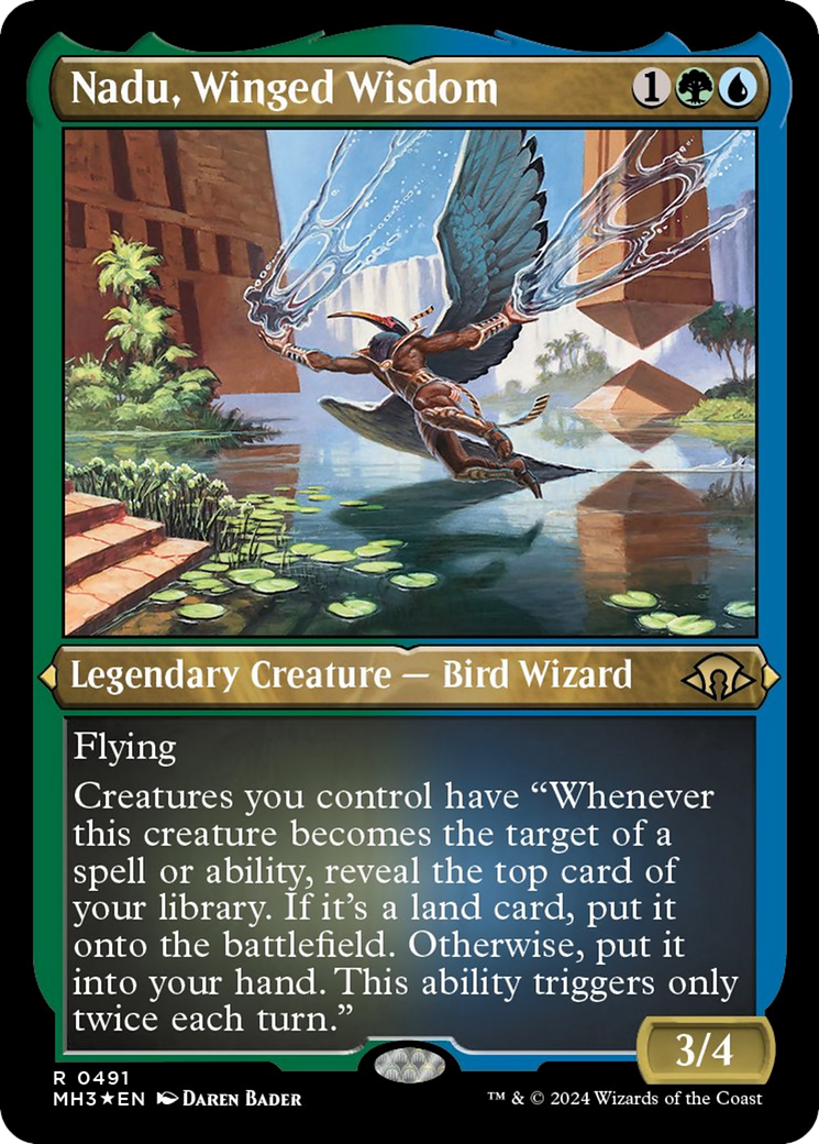 Nadu, Winged Wisdom (MH3-491) - Modern Horizons 3 Etched Foil [Rare]