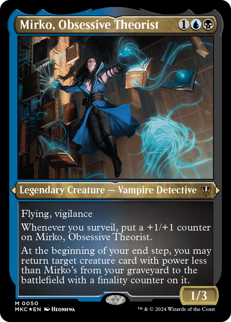 Mirko, Obsessive Theorist (MKC-050) - Murders at Karlov Manor Commander Etched Foil [Mythic]