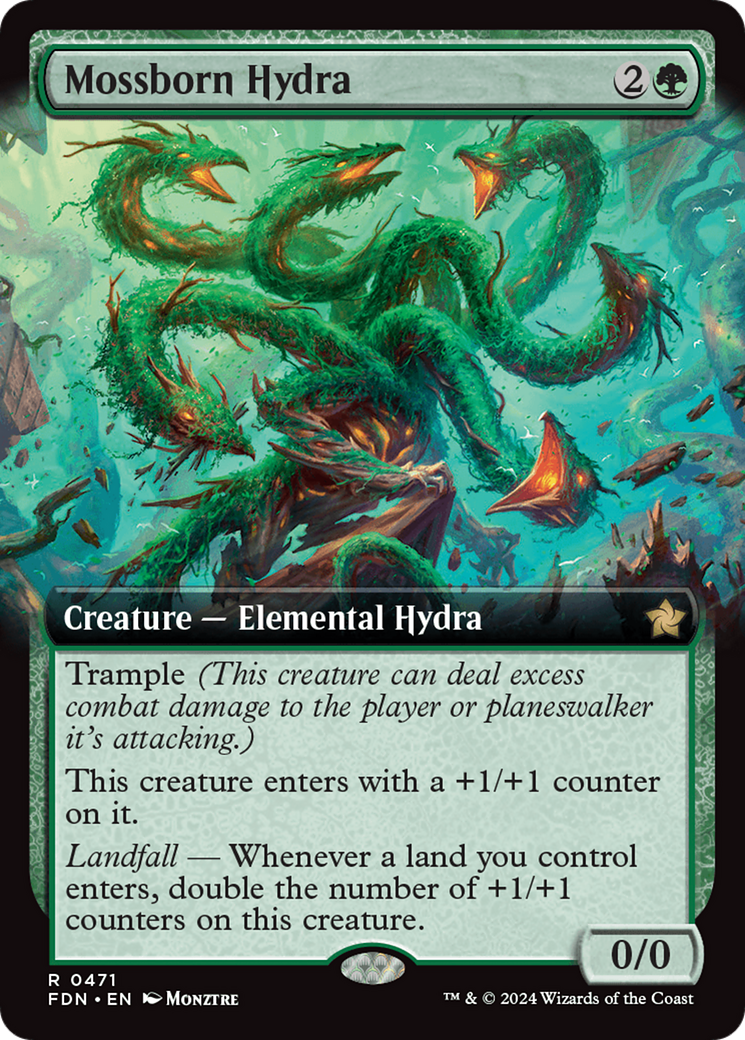 Mossborn Hydra (FDN-471) - Foundations: (Extended Art) Foil [Rare]