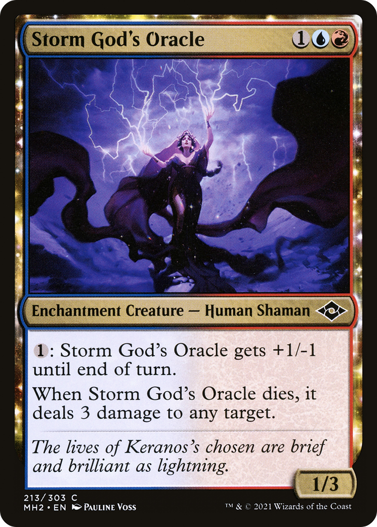 Storm God's Oracle (MH2-213) - Modern Horizons 2: (nyxtouched) Foil [Common]