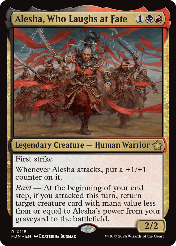 Alesha, Who Laughs at Fate (FDN-115) - Foundations Foil [Rare]