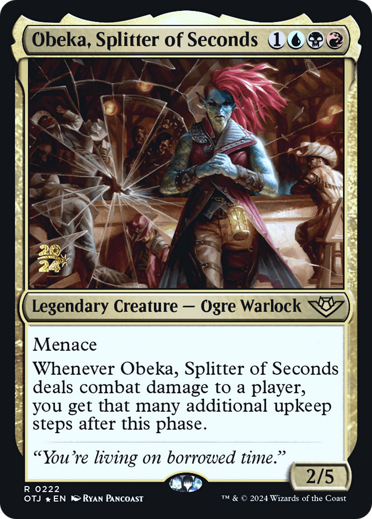 Obeka, Splitter of Seconds (POTJ-222S) - Outlaws of Thunder Junction Promos Foil [Rare]