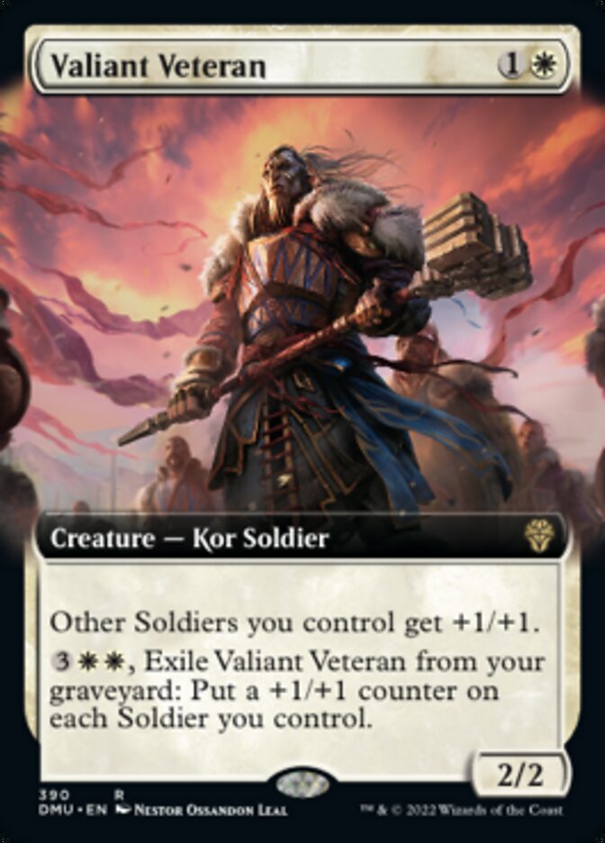 Valiant Veteran (DMU-390) - Dominaria United: (Extended Art) [Rare]