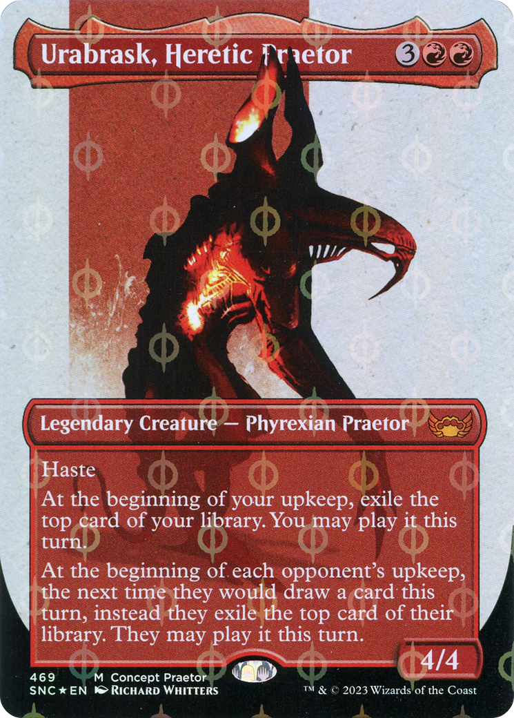 Urabrask, Heretic Praetor (SNC-469) - Streets of New Capenna (Borderless) Foil [Mythic]