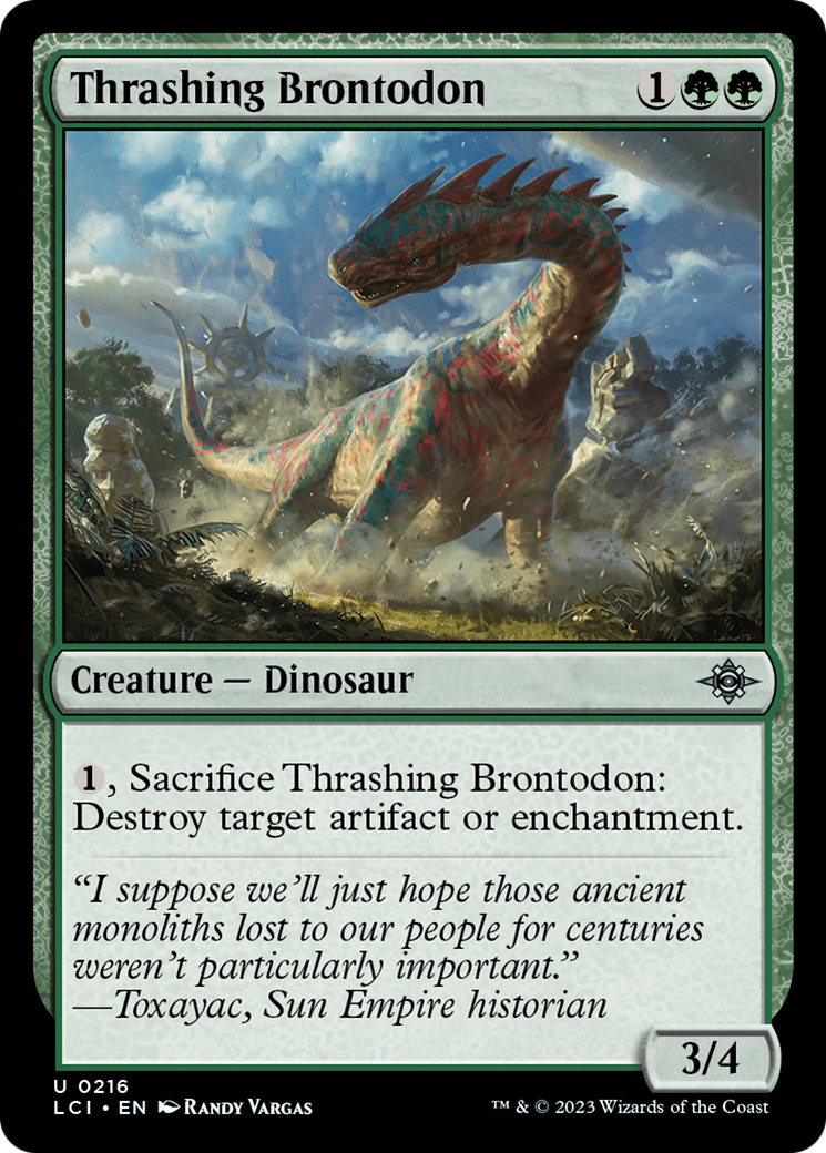 Thrashing Brontodon (LCI-216) - The Lost Caverns of Ixalan [Uncommon]