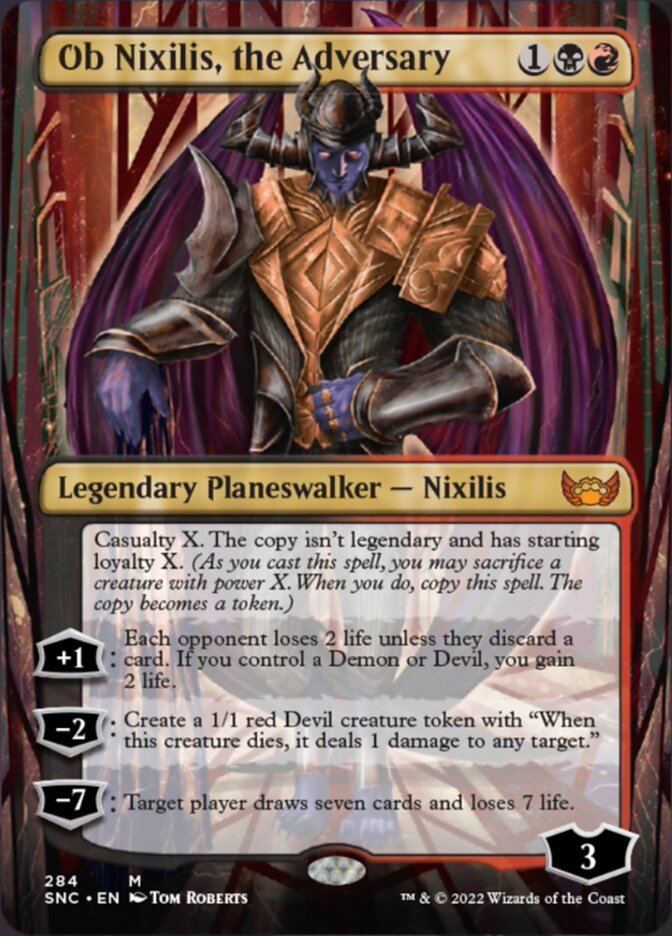 Ob Nixilis, the Adversary (SNC-284) - Streets of New Capenna (Borderless) [Mythic]