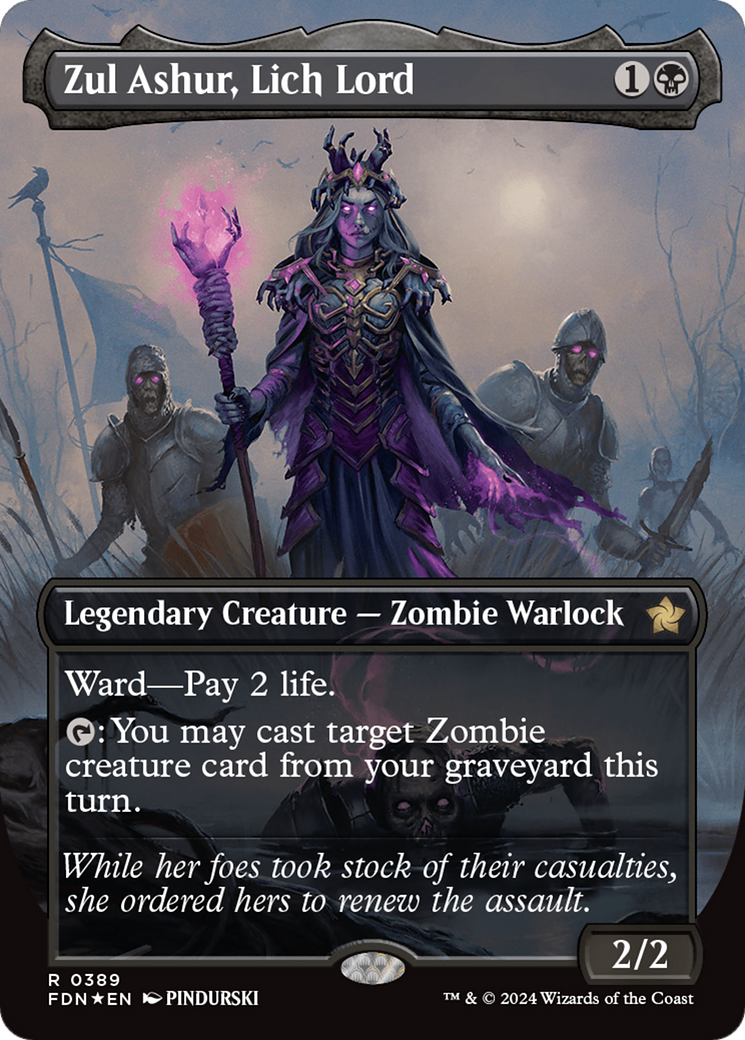 Zul Ashur, Lich Lord (FDN-389) - Foundations (Borderless) Foil [Rare]