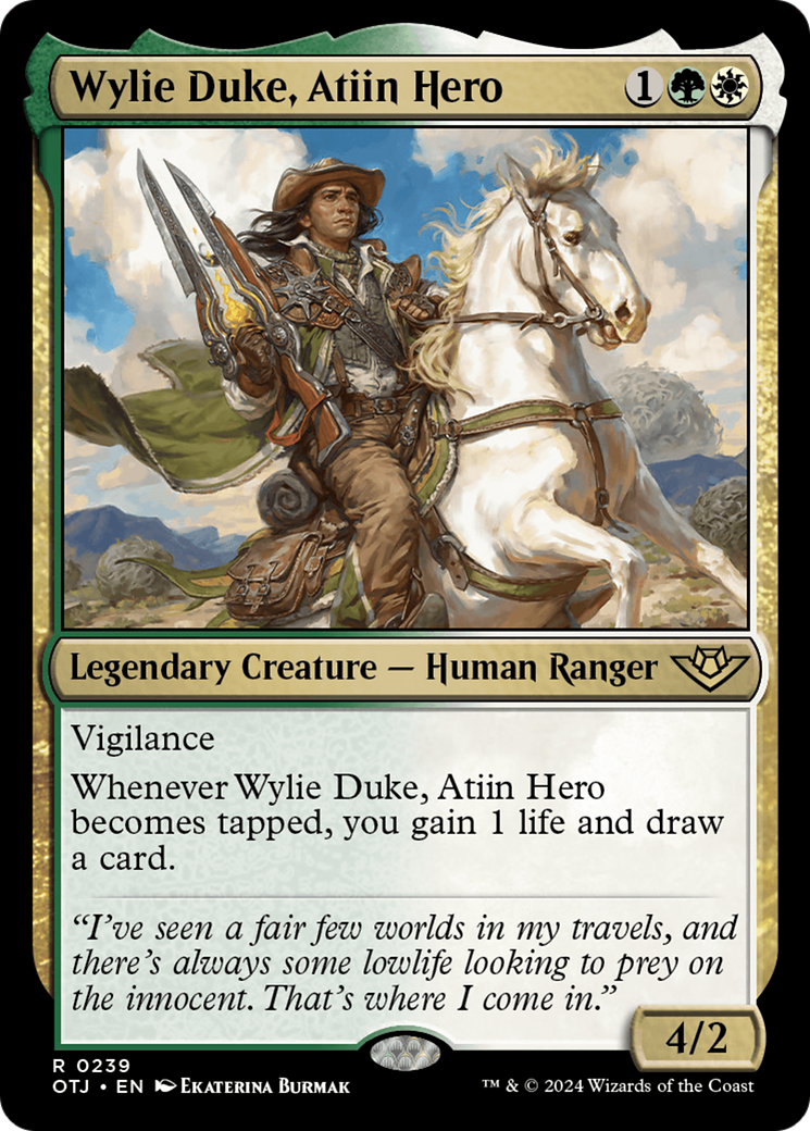 Wylie Duke, Atiin Hero (OTJ-239) - Outlaws of Thunder Junction Foil [Rare]