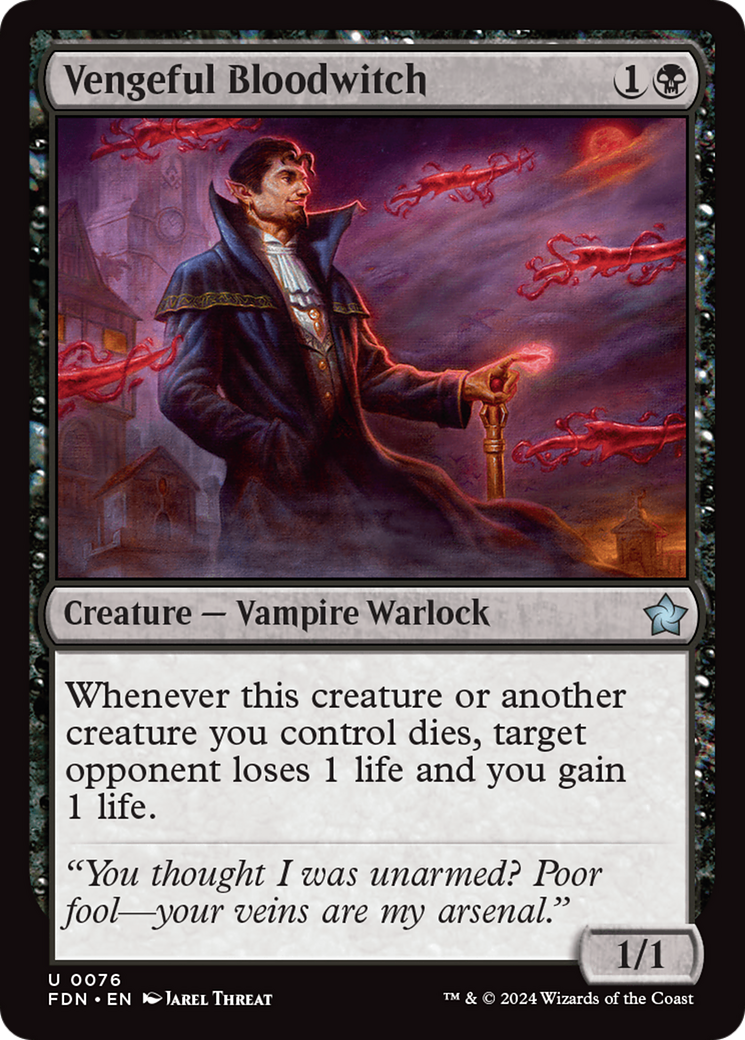 Vengeful Bloodwitch (FDN-076) - Foundations Foil [Uncommon]