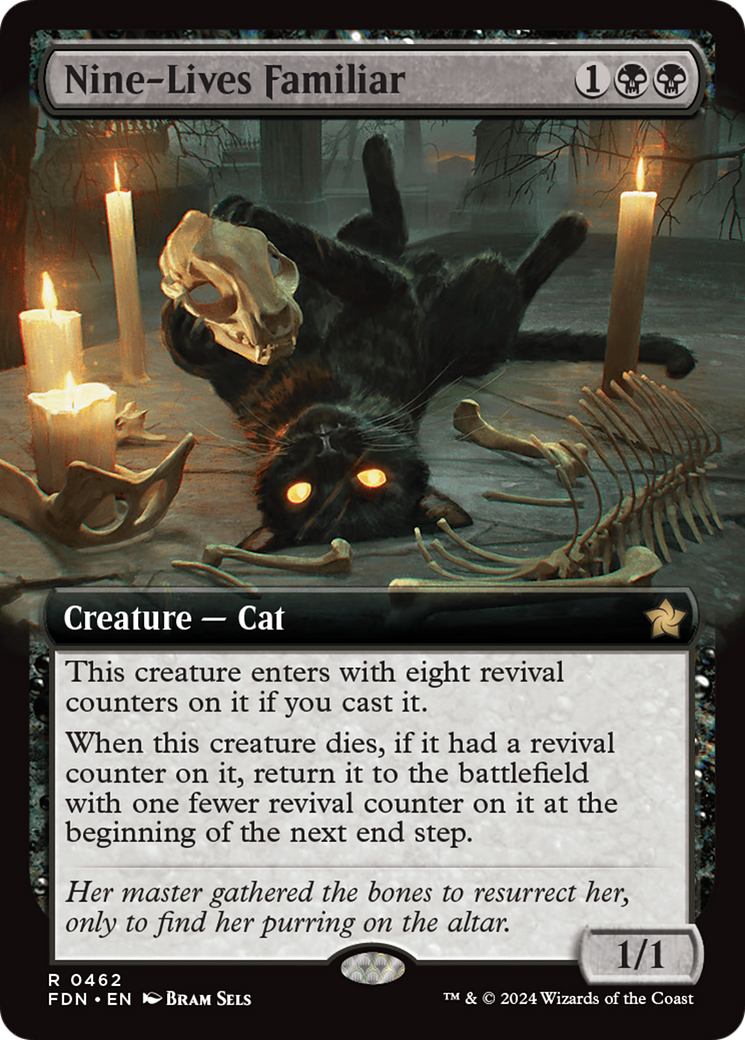 Nine-Lives Familiar (FDN-462) - Foundations: (Extended Art) Foil [Rare]