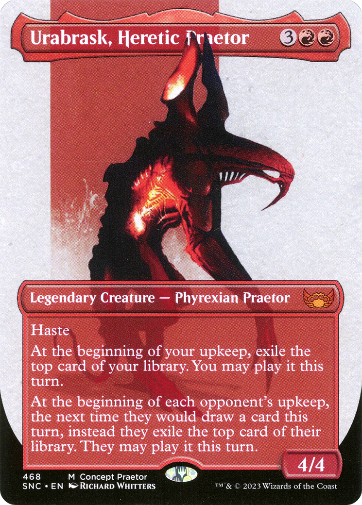 Urabrask, Heretic Praetor (SNC-468) - Streets of New Capenna (Borderless) Foil [Mythic]