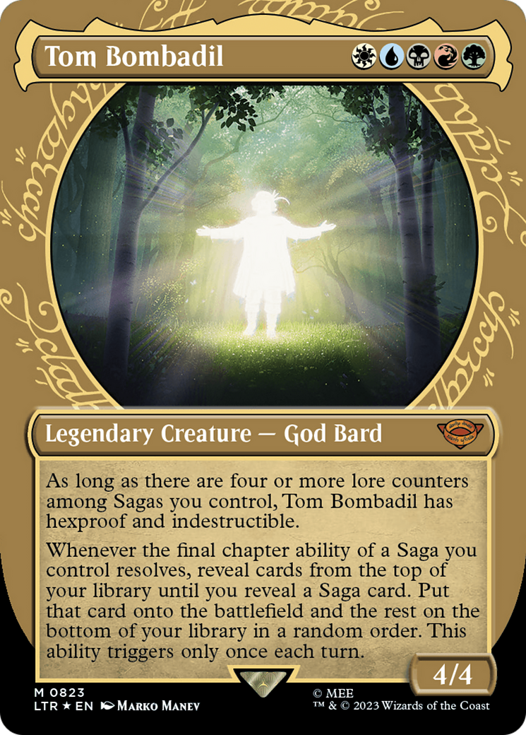 Tom Bombadil (LTR-823) - The Lord of the Rings: Tales of Middle-earth: (Showcase) (Borderless) Surge Foil [Mythic]