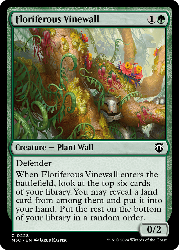 Floriferous Vinewall (M3C-228) - Modern Horizons 3 Commander Foil [Common]