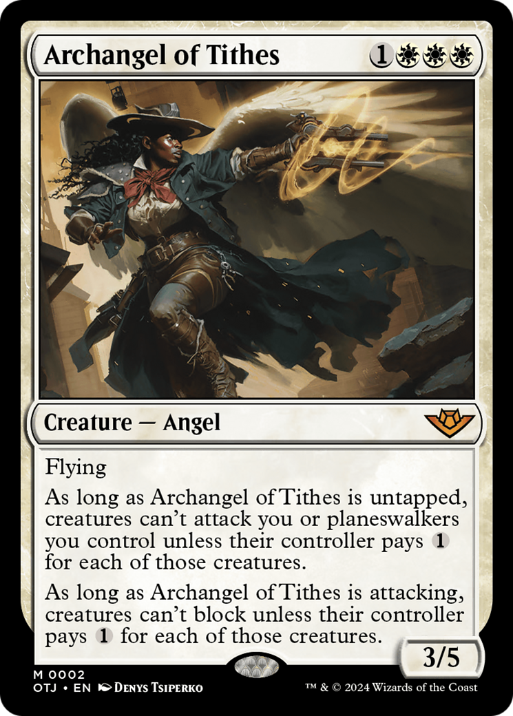 Archangel of Tithes (OTJ-002) - Outlaws of Thunder Junction Foil [Mythic]