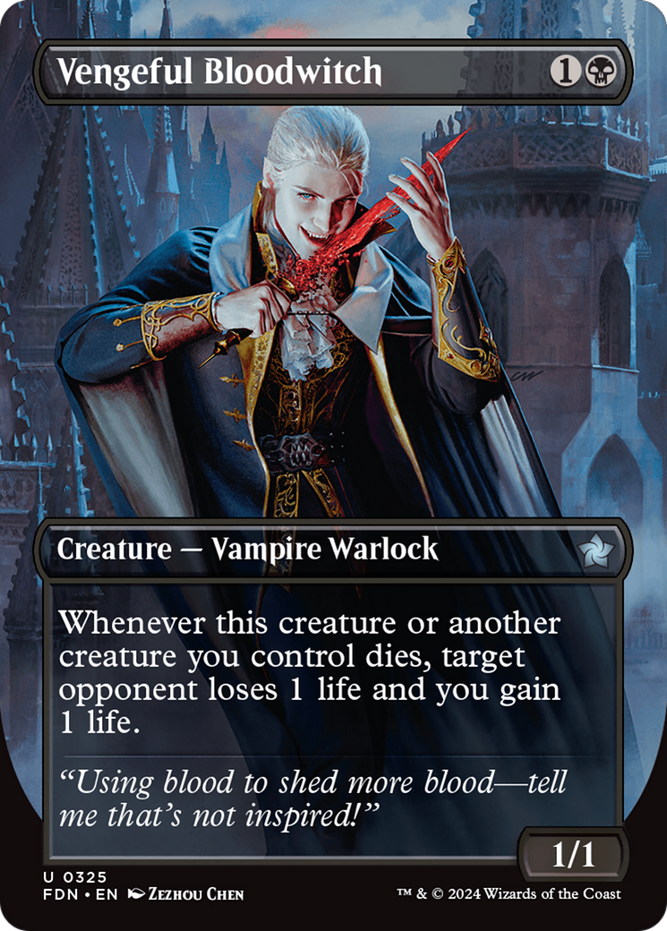 Vengeful Bloodwitch (FDN-325) - Foundations (Borderless) Foil [Uncommon]