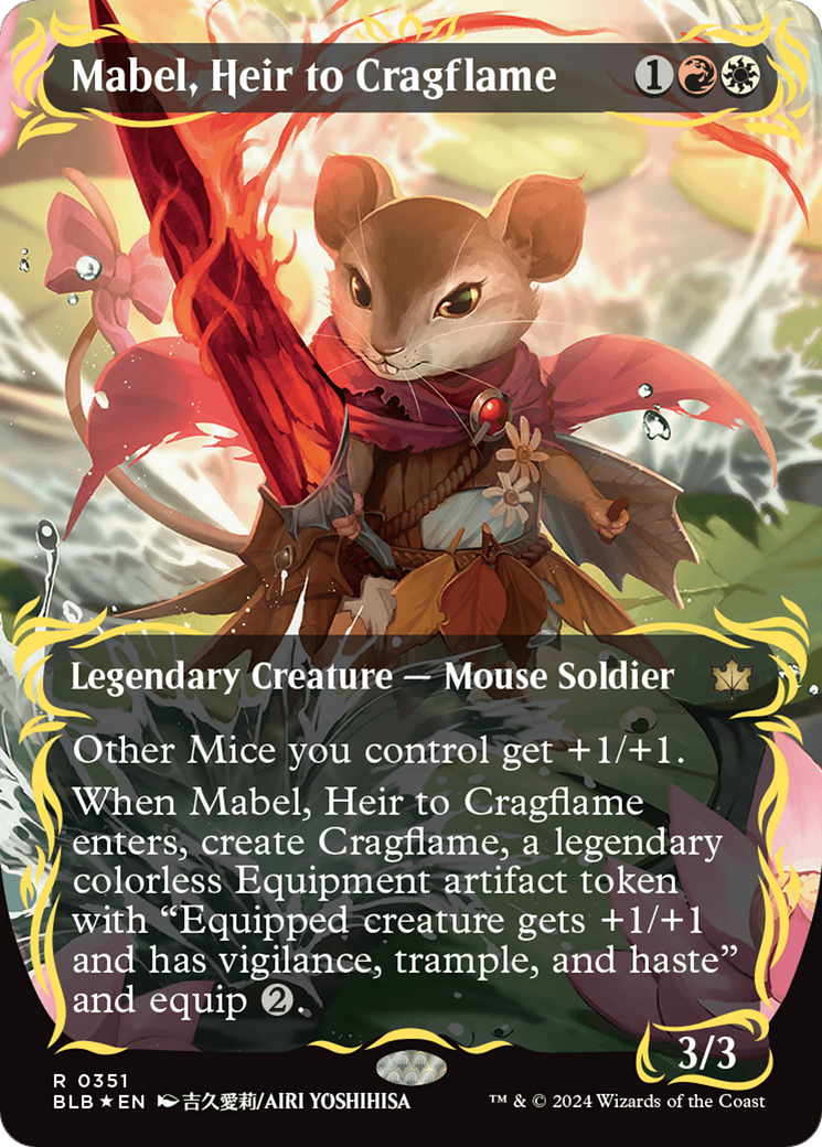 Mabel, Heir to Cragflame (BLB-351) - Bloomburrow: (Showcase) (Borderless) Foil [Rare]