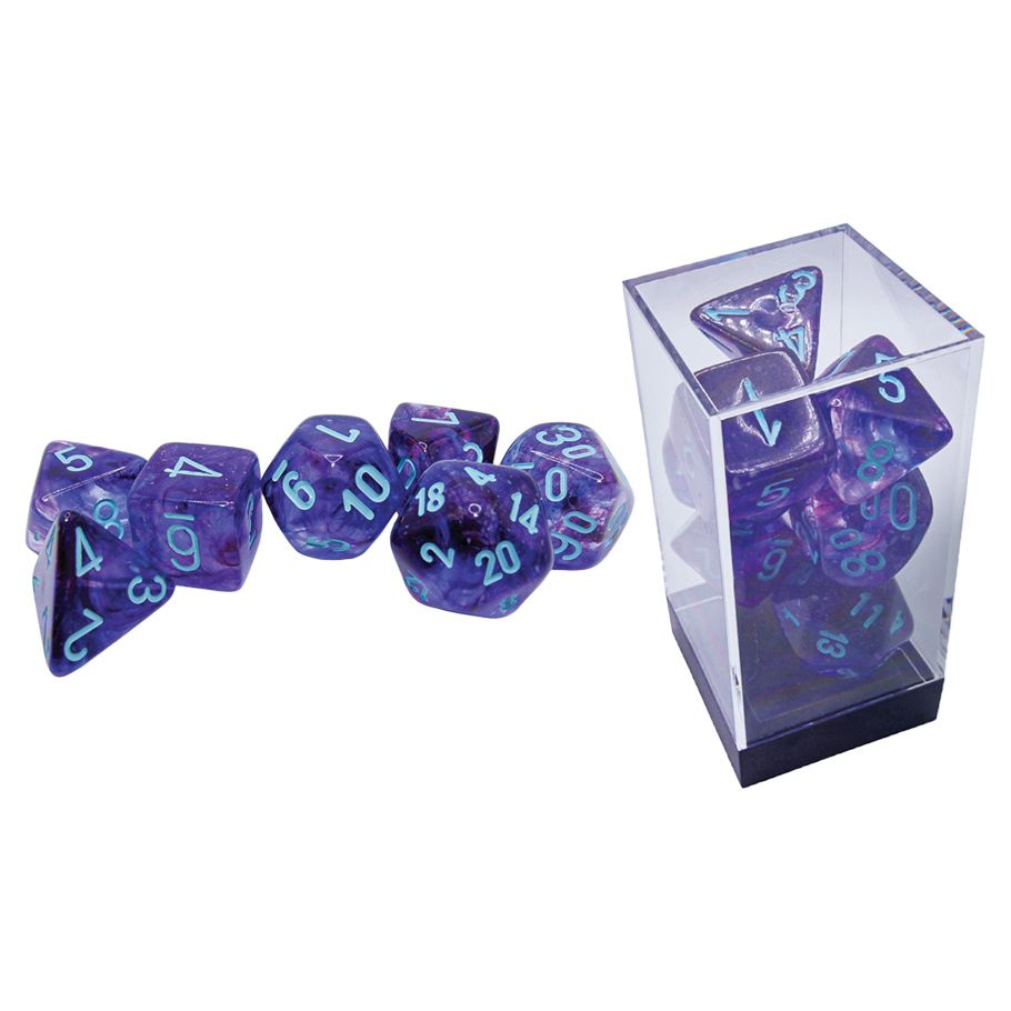 Chessex - 7-Set Mega Hedrals: Nebula Nocturnal/Teal