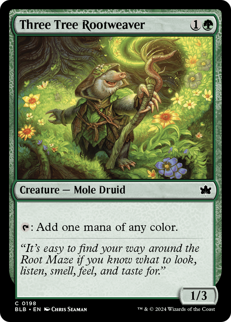 Three Tree Rootweaver (BLB-198) - Bloomburrow Foil [Common]